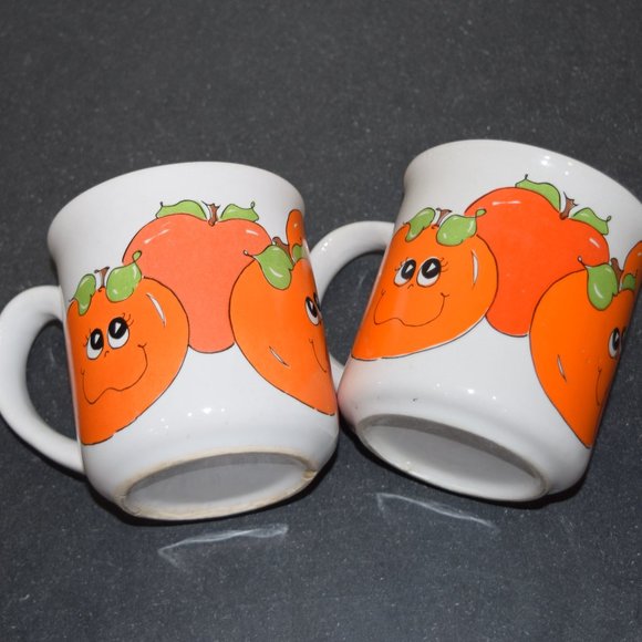 LOT Vtg Nancy Lynn Anthropomorphic Smiling Fruit Coffee Ceramic Mug Cups 70s E55 - Picture 12 of 12